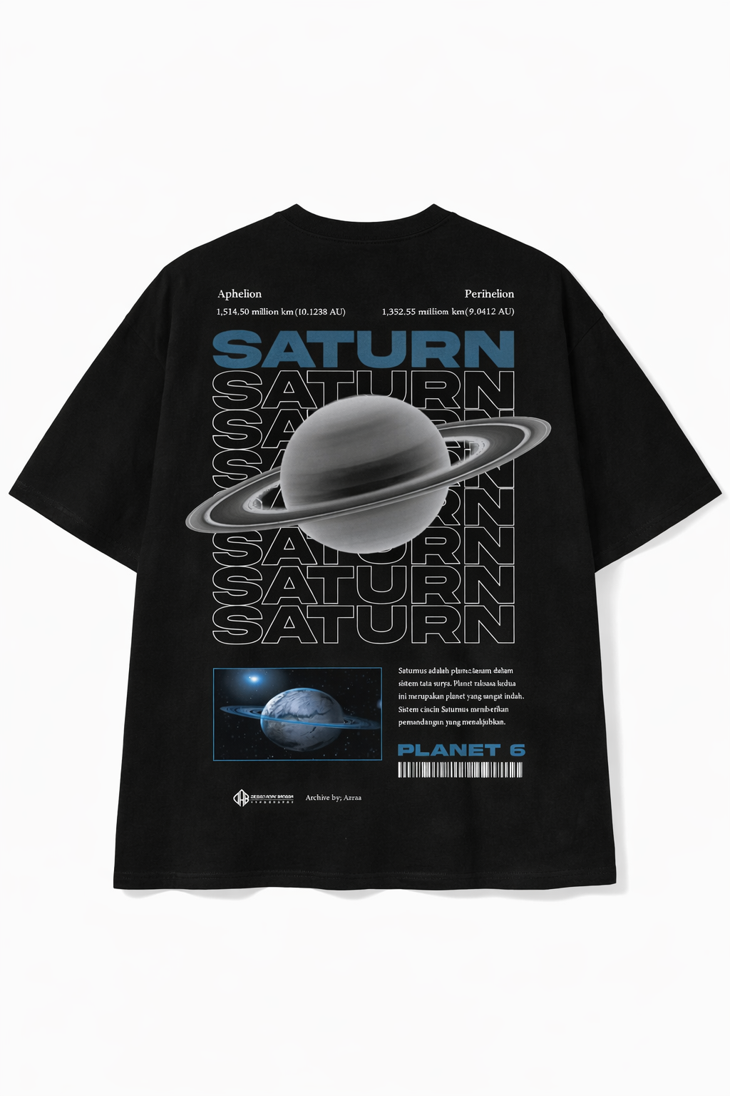 black Saturn T-shirt