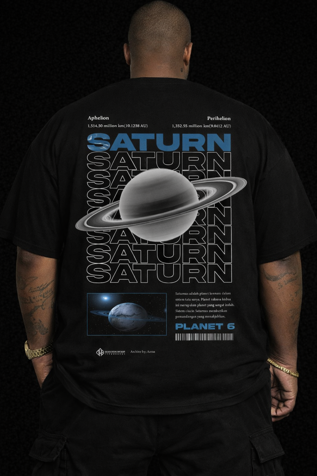 black Saturn T-shirt